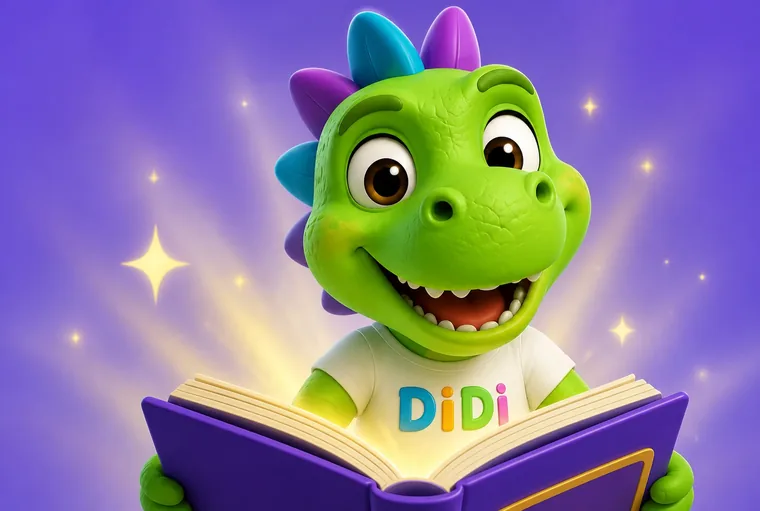 Dino Didi liest aus einem leuchtenden Buch