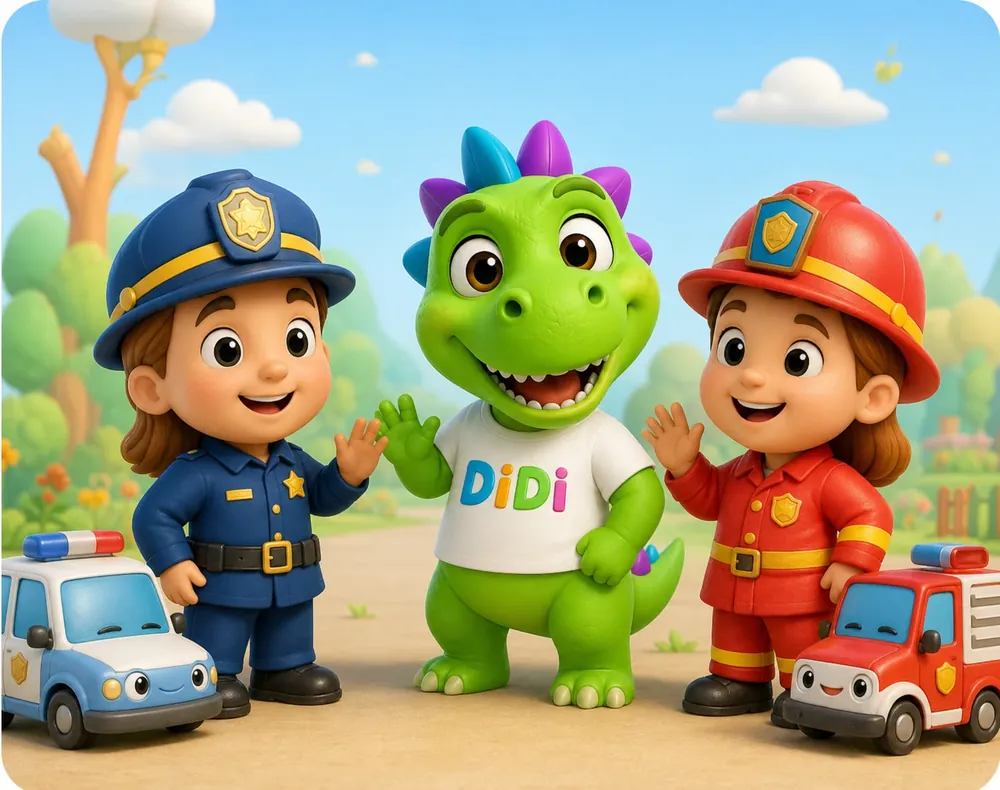 Didi mit Feuerwehr und Polizei